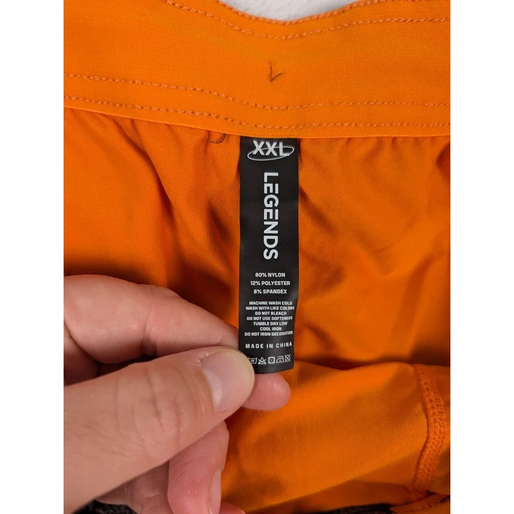 Legends‎ Luka Shorts Mens 2XL Orange Brown Tie Dye Lined Athletic